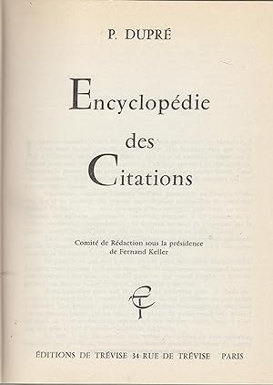 Bild des Verkufers fr Encyclopdie des citations zum Verkauf von PRISCA