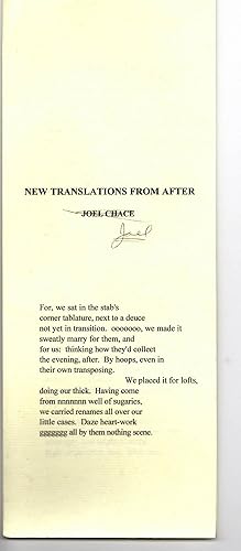 NEW TRANSLATIONS FROM AFTER