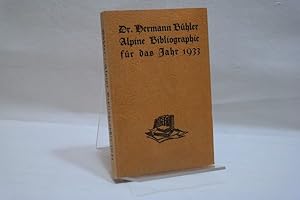 Alpine Bibliographie für das Jahr 1933