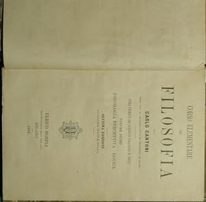 Imagen del vendedor de Corso elementare di filosofia. Vol. I a la venta por Antica Libreria Srl