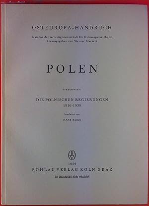 Bild des Verkufers fr POLEN, Sonderdruck: Die polnischen Regierungen 1916-1939 zum Verkauf von biblion2