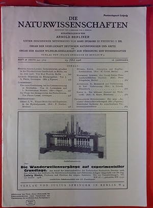 Bild des Verkufers fr Die Naturwissenschaften. HEFT 28 - 16. Jahrgang 1928 zum Verkauf von biblion2