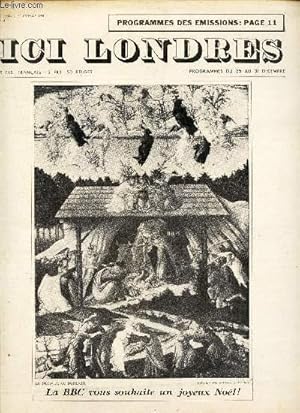 Imagen del vendedor de ICI LONDRES - N411 - 23 DECEMBRE 1955 / LA BBC vous souhaite un joyeux Noel! / Thomas Hardy, le romancier du Wessex / LA VOIX DES VEDETTES / EVOCATION DU LONDRES D'ANTAN par Pierre Breton / SUBTOPIA etc. a la venta por Le-Livre