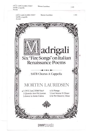 Immagine del venditore per Ov'E', Lass, Il Bel Viso?; SATB Chorus A Cappela. Ove. (Madrigali). venduto da Truman Price & Suzanne Price / oldchildrensbooks