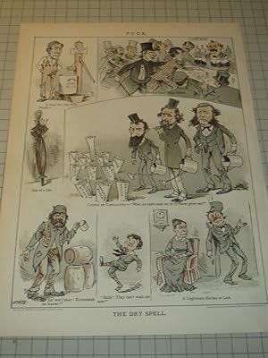 Seller image for 1881 Puck Lithograph of "The Dry Spell" - Jay Gould and a Chorus of Capitalists for sale by rareviewbooks