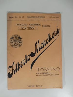 Alberto Marchesi, Torino. Catalogo generale 1919-1920. Manifattura abiti per uomini e ragazzi