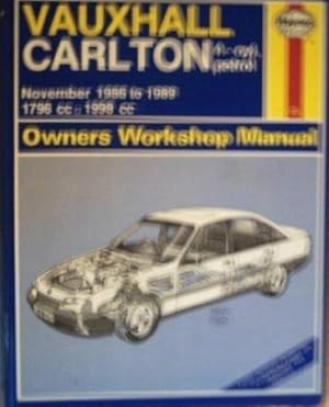 Imagen del vendedor de Vauxhall Carlton Owner's Workshop Manual.1986 to 1989 a la venta por M.Roberts - Books And ??????