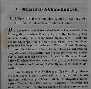 Bild des Verkufers fr ber die Resection der Gesichtsknochen. S. 145-162 in: Zeitschrift fr die gesammte Medicin, 7. Band. zum Verkauf von Antiquariat  Braun