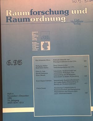 Bild des Verkufers fr Politisch-kulturelle und Planungstraditionen in den USA; in: Heft 6 Raumforschung und Raumordnung; zum Verkauf von books4less (Versandantiquariat Petra Gros GmbH & Co. KG)