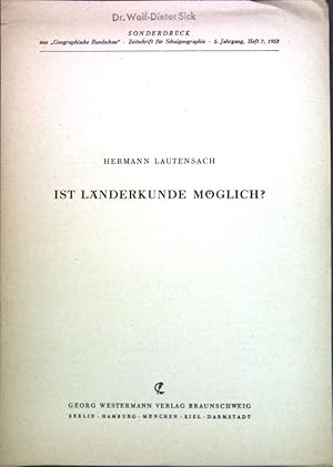 Bild des Verkufers fr Ist Lnderkunde mglich?; zum Verkauf von books4less (Versandantiquariat Petra Gros GmbH & Co. KG)