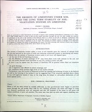 Bild des Verkufers fr The erosion of limestones under soil and the long term stability of soilvegetation systems on limestone; zum Verkauf von books4less (Versandantiquariat Petra Gros GmbH & Co. KG)