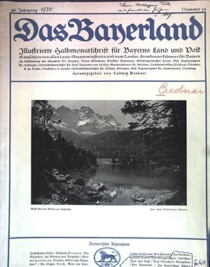 Seller image for Die Alpenseen, ihr Werden und Vergehen; in: 46. Jg. Nr. 13 Das Bayerland, Illustrierte Halbmonatsschrift fr Bayerns Land und Volk; for sale by books4less (Versandantiquariat Petra Gros GmbH & Co. KG)