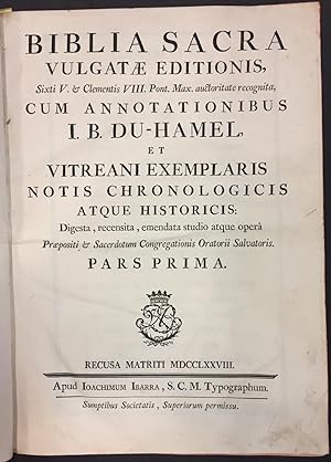 Biblia Sacra Vulgatae Editionis, Sixti V. & Clementis VIII. Pont. Max. auctoritate recognita
