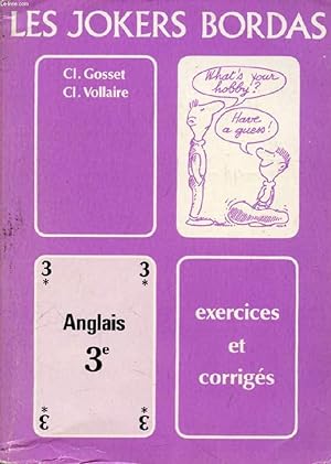 Bild des Verkufers fr LES JOKERS BORDAS, ANGLAIS 3e (AVEC LES CORRIGES) zum Verkauf von Le-Livre