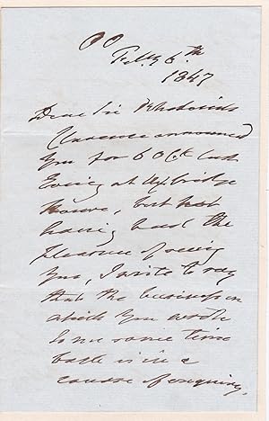 AUTOGRAPH LETTER SIGNED BY BRITISH CAVALRY COMMANDER HENRY PAGET, 1ST MARQUESS OF ANGELSEY.