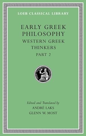 Image du vendeur pour Early Greek Philosophy : Western Greek Thinkers mis en vente par GreatBookPrices
