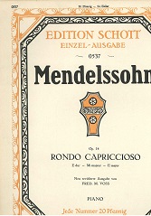 Seller image for Rondo capriccioso. Opus 14. Piano Einzel-Ausgabe for sale by Kirjat Literatur- & Dienstleistungsgesellschaft mbH