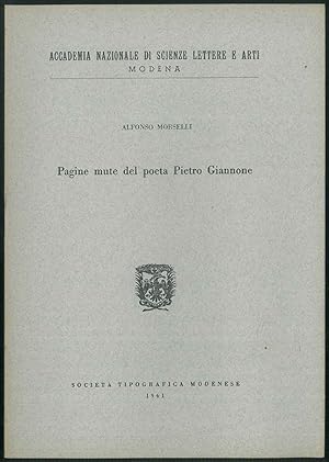 Pagine mute del poeta Pietro Giannone