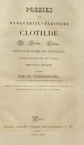 Poésies de Marguerite-Eléonore Clotilde de Vallon-Chalys depuis Madame de Surville poète français...