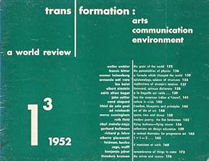 Imagen del vendedor de Transformation: Arts, Communication, Environment, Volume 1. Number 3 a la venta por LEFT COAST BOOKS