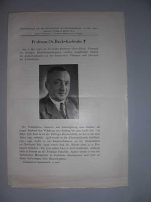 Nachruf auf Prof. Dr. Beck : Sonderdruck aus der Monatsschrift für Kinderheilkunde : 91 Band, 1942 :