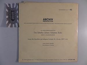 Imagen del vendedor de Sonate Fr Querflte Und Obligates Cembalo Nr. 2 Es-dur, BWV 1031 [Vinyl, 7"-Single, 37 134 EPA]. IX. Forschungsbereich - Das Schaffen Johann Sebastian Bachs   Serie I: Kammermusik. a la venta por Druckwaren Antiquariat