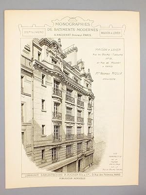 Monographies de Bâtiments Modernes - 272e numéro : Maison à loyer rue du Bourg-Tibourg n° 21 et r...