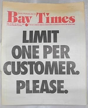 Seller image for The San Francisco Bay Times: the gay/lesbian newspaper and calendar of events for the Bay Area; vol. 13, #18, May 21, 1992; Limit one per customer for sale by Bolerium Books Inc.