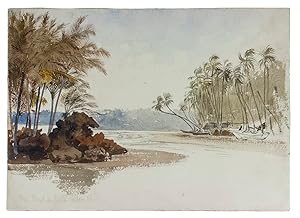 Bei Point de Galle.Ceylon, 1860. Watercolour on paper (25.5 x 36 cm), inscribed and dated in penc...