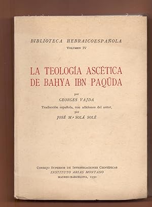 Immagine del venditore per LA THEOLOGIA ASCETICA DE BAHYA IBN PAQUDA venduto da Libreria 7 Soles