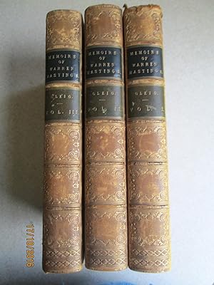 Memoirs of Right Hon. Warren Hastings. Vols I, II, III (Complete Set)