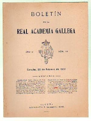 BOLETIN DE LA ACADEMIA GALLEGA. AÑO II Nº 10. 20 FEBRERO 1907.