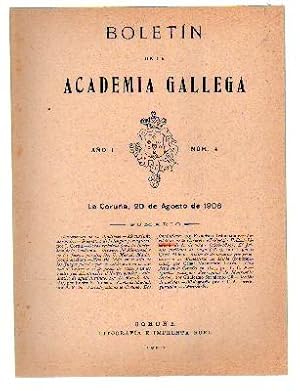 BOLETIN DE LA ACADEMIA GALLEGA. AÑO I Nº 4. 20 AGOSTO 1906.