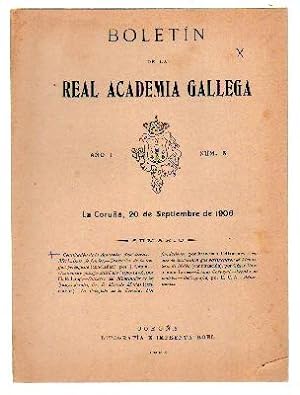 BOLETIN DE LA ACADEMIA GALLEGA. AÑO I Nº 5. 20 SEPTIEMBRE 1906.