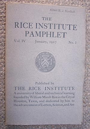 Seller image for AGGREGATES OF ZERO MEASURE. 11. MONOGENIC. Bound with: I. THE GENERALIZATION OF ANALYTIC FUNCTIONS. The Rice Institute Pamphlet, Vol. I, No. 2. May, 1915. for sale by Recycled