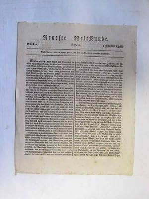 Bild des Verkufers fr Neueste Weltkunde - Band I / Nro. I (1. Januar 1798) zum Verkauf von Bookstore-Online