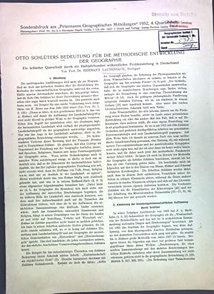 Imagen del vendedor de Otto Schlters Bedeutung fr die methodische Entwicklung der Geographie: Ein kritischer Querschnitt durch ein Halbjahrhundert erdkundlicher Problemstellung in Deutschland. a la venta por books4less (Versandantiquariat Petra Gros GmbH & Co. KG)