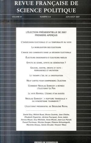 Revue Francaise De Science Politique N.57-3 ; Juin 2007