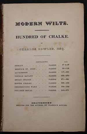 Modern Wilts. Hundred of Chalke. Containing: Semley - Berwick St John - Alvediston - Fifield Bava...