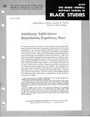 Immagine del venditore per Antislavery Ambivalence: Immediatism, Expediency, Race (The Bobbs-Merrill Reprint Series in Black Studies - BC-218) venduto da Cream Petal Goods