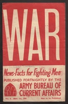 WAR : issue 4 : November 1st, 1941 : News Facts for Fighting Men