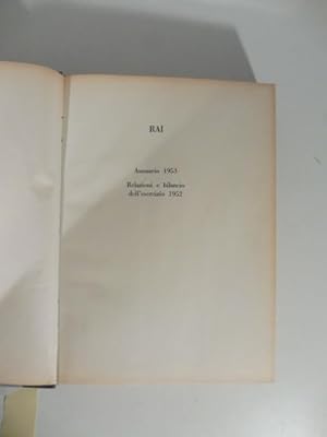 Rai annuario 1953. Relazione e bilancio dell'esercizio 1952. Copertina di Albe Steiner