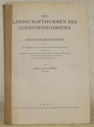 Bild des Verkufers fr Die Landschaftsformen des Luganerseegebietes. Inauguraldissertation. zum Verkauf von Bouquinerie du Varis