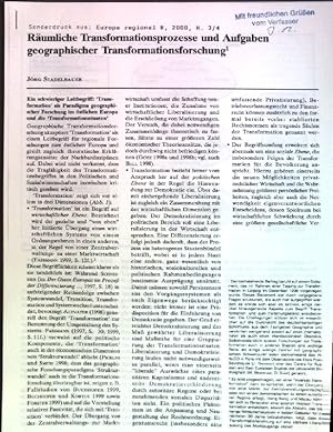 Seller image for Rumliche Transfomationsprozesse und Aufgaben geographischer Transformationsforschung; for sale by books4less (Versandantiquariat Petra Gros GmbH & Co. KG)
