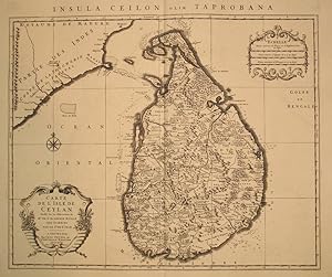 Bild des Verkufers fr Carte de l'Isle de Ceylon. Insula Ceilon olim Taprobana zum Verkauf von Antipodean Books, Maps & Prints, ABAA