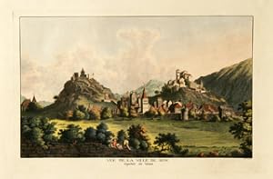 Seller image for Vue de la Ville de Sion. Capitale du Valais. Gravure sur cuivre originale. Tirage avant la lettre. Colorie  la main d?poque, titre en noire sous l?image. Sous l?image  droite ?B.ur. 1777?. for sale by Harteveld Rare Books Ltd.