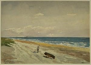 Image du vendeur pour Plage de la Mer prs de Palavas. Aquarelle originale. mis en vente par Harteveld Rare Books Ltd.