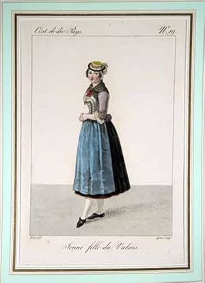 Image du vendeur pour Costume de Jeune Fille du Canton du Valais. mis en vente par Harteveld Rare Books Ltd.