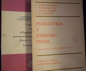 Imagen del vendedor de PSIQUIATRA Y DERECHO PENAL + I reunin conjunta sobre el tema "DEPRESIN: ASPECTOS PSICOSOMTICOS, ETIOPATOGNICOS, CLNICOS Y SOCIOLGICOS. SU TRATAMIENTO" (2 libros) a la venta por Libros Dickens