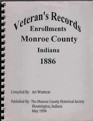 Imagen del vendedor de Veteran's Records Enrollments Monroe County Indiana 1886 a la venta por Sweet Beagle Books